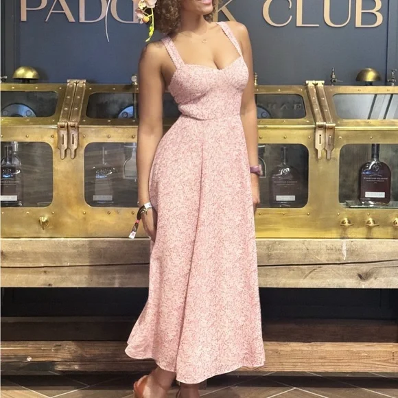 Floral Pink Women's Intimate Dress - Picture 5 of 7